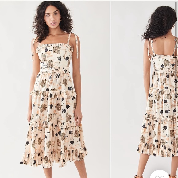 Ulla Johnson Lune Floral Poplin Midi Dress NWOT - Picture 3 of 16